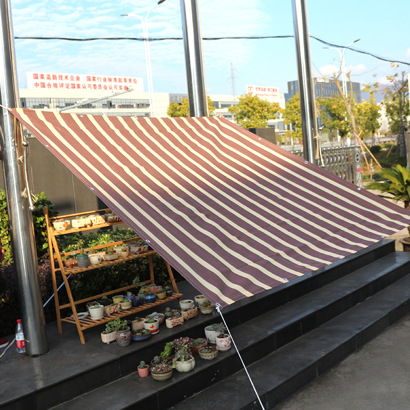 Schermo per balcone parasole a strisce bianche e marroni